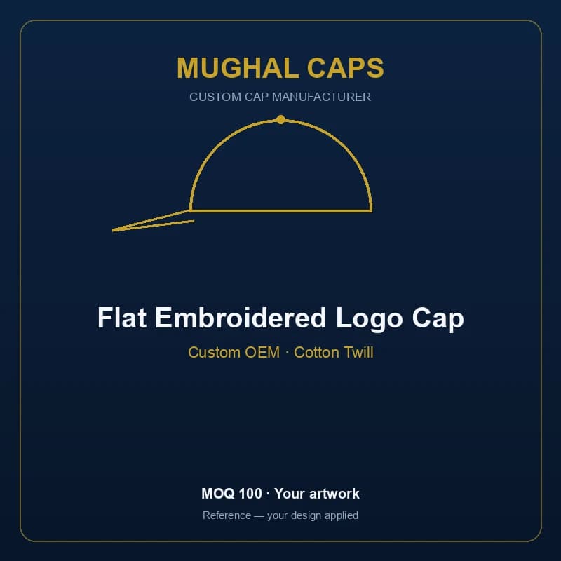 Flat Embroidered Logo Cap
